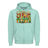 Seafoam Celebrate juneteenth Zipper Hoodie - Zillion Design Studio