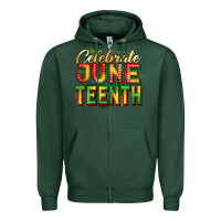 Sports Green Celebrate juneteenth Zipper Hoodie - Zillion Design Studio