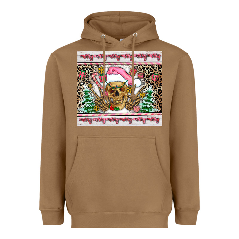Pink Skeleton  Christmas Heavyweight Hoodie by AdoDesignShop | Teevron