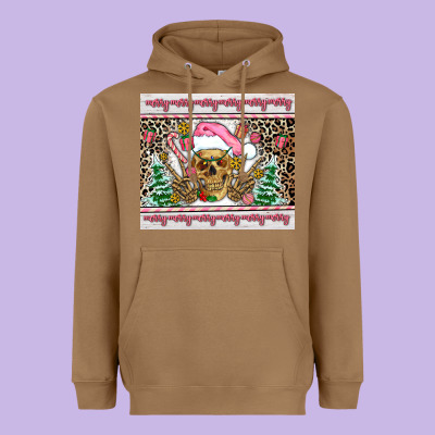 Pink Skeleton  Christmas Heavyweight Hoodie Designed By Adodesignshop
