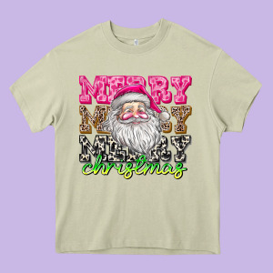 Merry Merry Merry Christmas Heavy Core Tee Designed By Cowhidedigitalart