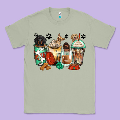 Dog Coffee Cups Classic Tee Designed By Zillion Design Studio