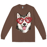 Chestnut husky with love glasses Long Sleeve Tee - RanaPortraitStore