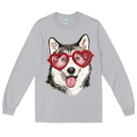 Moon Dust husky with love glasses Long Sleeve Tee - RanaPortraitStore