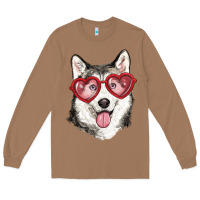 Toasted Coconut husky with love glasses Long Sleeve Tee - RanaPortraitStore