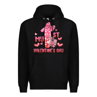 Black my first valentines day Premium Hoodie - MaliasSmallBusiness