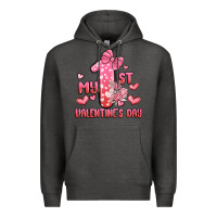 Charcoal Heather my first valentines day Premium Hoodie - MaliasSmallBusiness