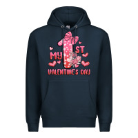 Navy my first valentines day Premium Hoodie - MaliasSmallBusiness