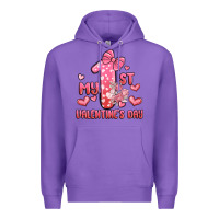 Purple my first valentines day Premium Hoodie - MaliasSmallBusiness