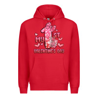Red my first valentines day Premium Hoodie - MaliasSmallBusiness