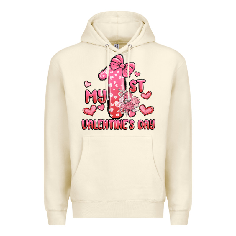 My First Valentines Day Premium Hoodie by MaliasSmallBusiness | Teevron