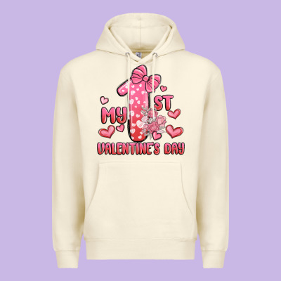 My First Valentines Day Premium Hoodie Designed By Maliassmallbusiness