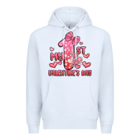 White my first valentines day Premium Hoodie - MaliasSmallBusiness