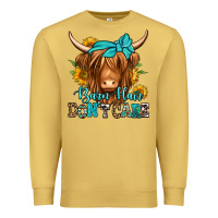 Antique Gold barn hair don't care long haired cow Premium Sweatshirt - Jasminsmagicworld