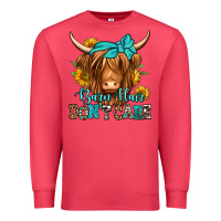 Cardinal barn hair don't care long haired cow Premium Sweatshirt - Jasminsmagicworld