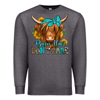 Charcoal Heather barn hair don't care long haired cow Premium Sweatshirt - Jasminsmagicworld