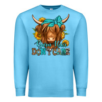Ocean Blue barn hair don't care long haired cow Premium Sweatshirt - Jasminsmagicworld