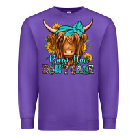 Purple barn hair don't care long haired cow Premium Sweatshirt - Jasminsmagicworld