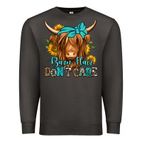 Smoke barn hair don't care long haired cow Premium Sweatshirt - Jasminsmagicworld