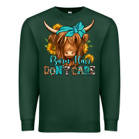 Sports Green barn hair don't care long haired cow Premium Sweatshirt - Jasminsmagicworld