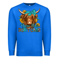 True Royal barn hair don't care long haired cow Premium Sweatshirt - Jasminsmagicworld