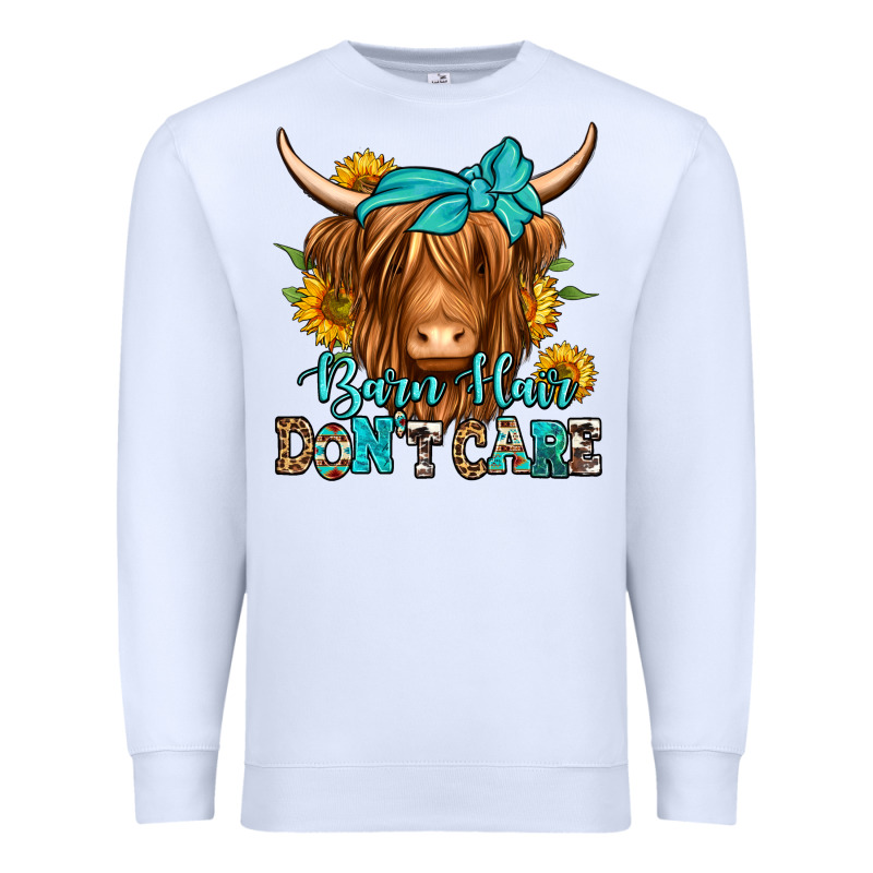 Barn Hair Don't Care Long Haired Cow Premium Sweatshirt by Jasminsmagicworld | Teevron