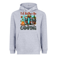 Heather Grey i'd rather be camping Heavyweight Hoodie - JahusDesignShop