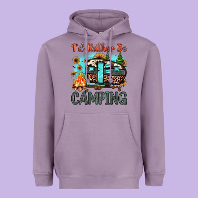 I'd Rather Be Camping Heavyweight Hoodie Designed By Jahusdesignshop
