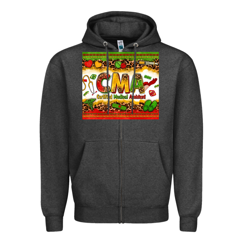 Certified Medical Assistant Juneteenth Zipper Hoodie by Zillion Design Studio | Teevron