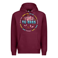 Burgundy tu eres inspiration Premium Hoodie - MaliasSmallBusiness