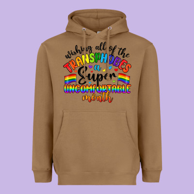 Wishing All Of The Transphobes Uncomfortable Month Heavyweight Hoodie Designed By Artiststas