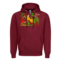 Burgundy Certified nursing assistant juneteenth Zipper Hoodie - Zillion Design Studio