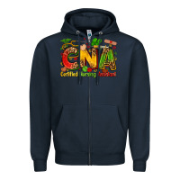 Navy Certified nursing assistant juneteenth Zipper Hoodie - Zillion Design Studio