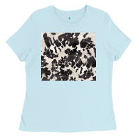 Baby Blue black and white cowhide tumbler Ladies Tee - BarkalooDesign