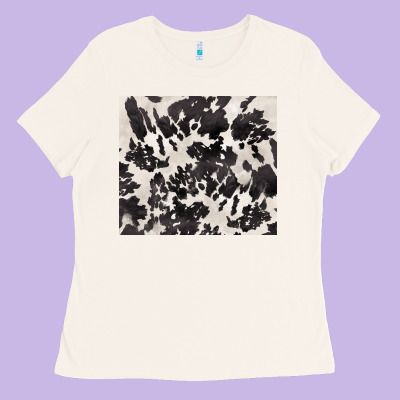 Black And White Cowhide Tumbler Ladies Tee Designed By Barkaloodesign