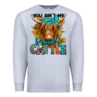 Heather Grey you ain't my brand of cattle longhaired cow Premium Sweatshirt - Jasminsmagicworld