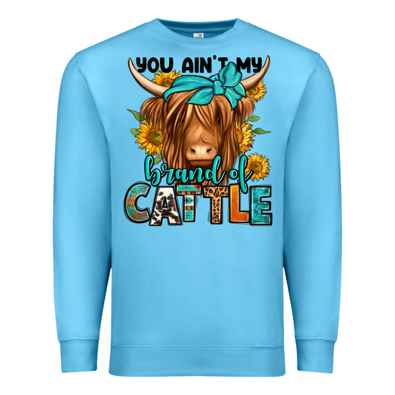 You Ain't My Brand Of Cattle Longhaired Cow Premium Sweatshirt by Jasminsmagicworld | Teevron