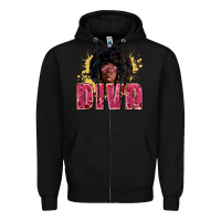 Black Diva juneteenth Zipper Hoodie - Zillion Design Studio