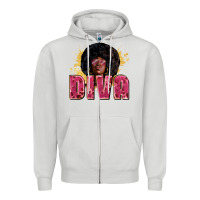 Dove Grey Diva juneteenth Zipper Hoodie - Zillion Design Studio