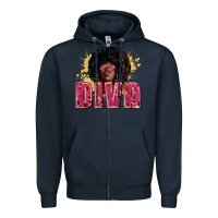 Navy Diva juneteenth Zipper Hoodie - Zillion Design Studio