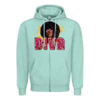 Seafoam Diva juneteenth Zipper Hoodie - Zillion Design Studio