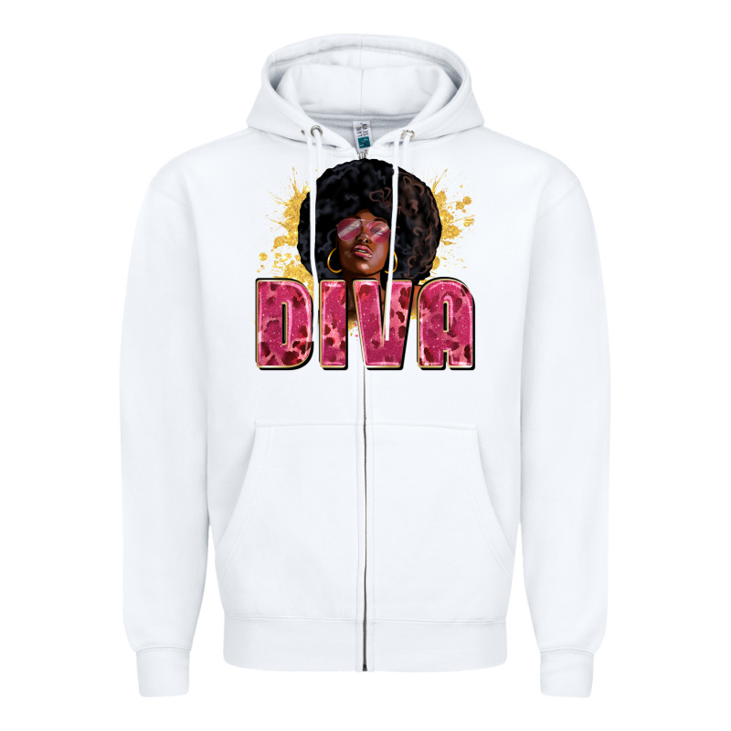 Diva Juneteenth Zipper Hoodie by Zillion Design Studio | Teevron