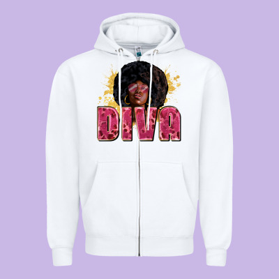 Diva Juneteenth Zipper Hoodie Designed By Zillion Design Studio
