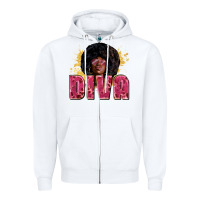 White Diva juneteenth Zipper Hoodie - Zillion Design Studio