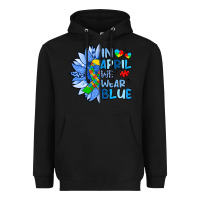 Black in april we wear blue sunflower Heavyweight Hoodie - Artiststas