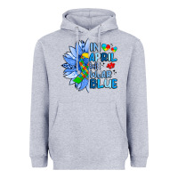 Heather Grey in april we wear blue sunflower Heavyweight Hoodie - Artiststas