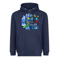 Navy in april we wear blue sunflower Heavyweight Hoodie - Artiststas