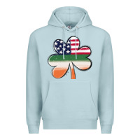 Blue Mist st patricks day shamrock american flag Premium Hoodie - MaliasSmallBusiness