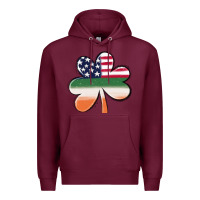 Burgundy st patricks day shamrock american flag Premium Hoodie - MaliasSmallBusiness