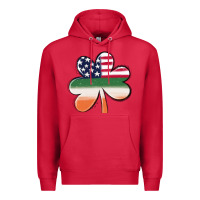 Cardinal st patricks day shamrock american flag Premium Hoodie - MaliasSmallBusiness